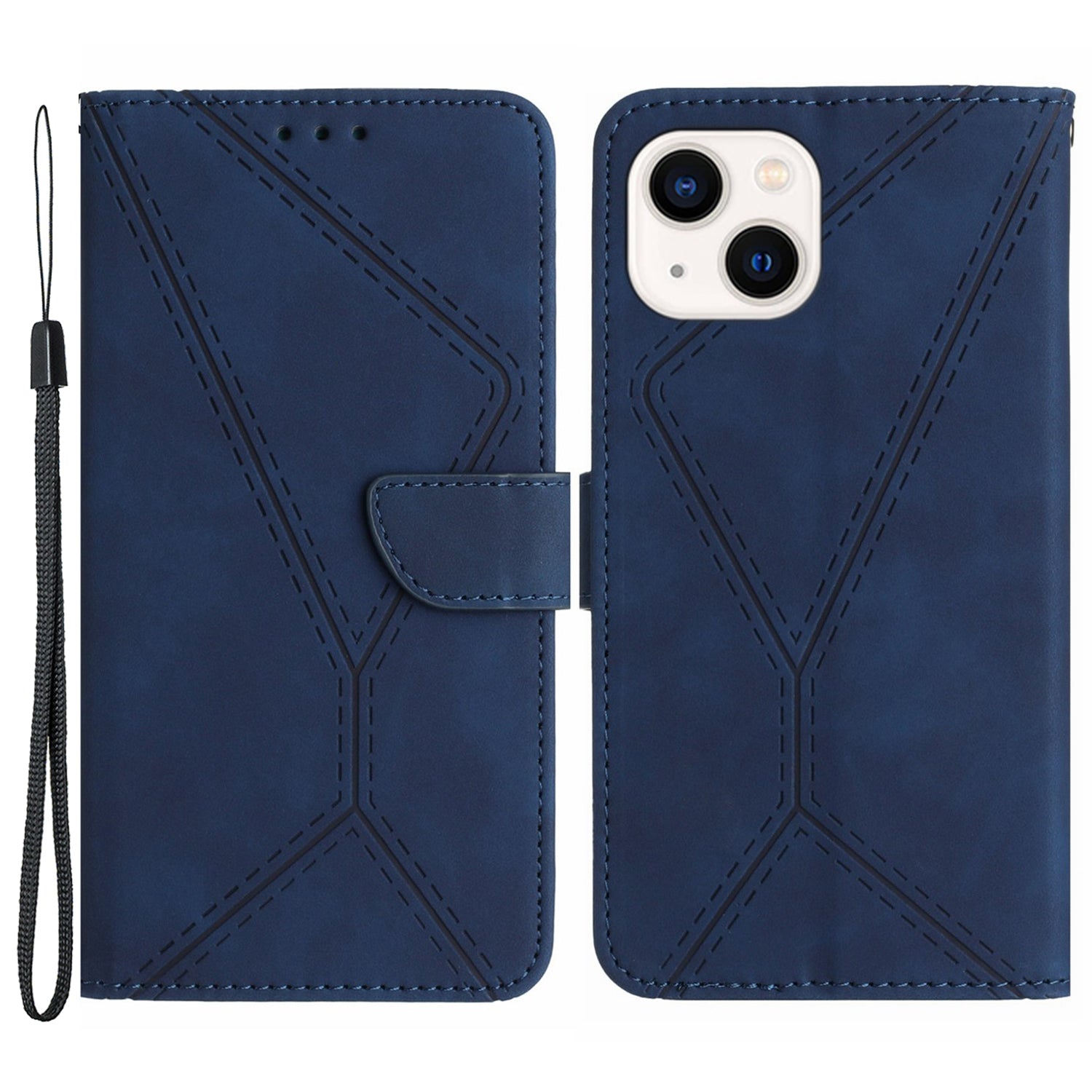 HT05 til iPhone 13 6,1 tommer Skin-touch Fuldt indpakket telefonetui Magnetisk lås PU læder pungcover HT05 til iPhone 13 6,1 tommer Skin-touch Fuldt indpakket telefonetui Magnetisk lås PU læder pungcover